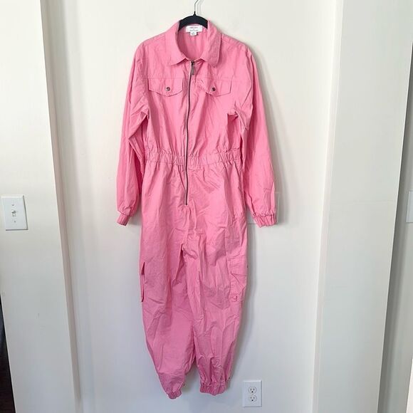 Labelrail x Juliette Foxx organza zip-through boilersuit in pink 12 - Picture 2 of 9